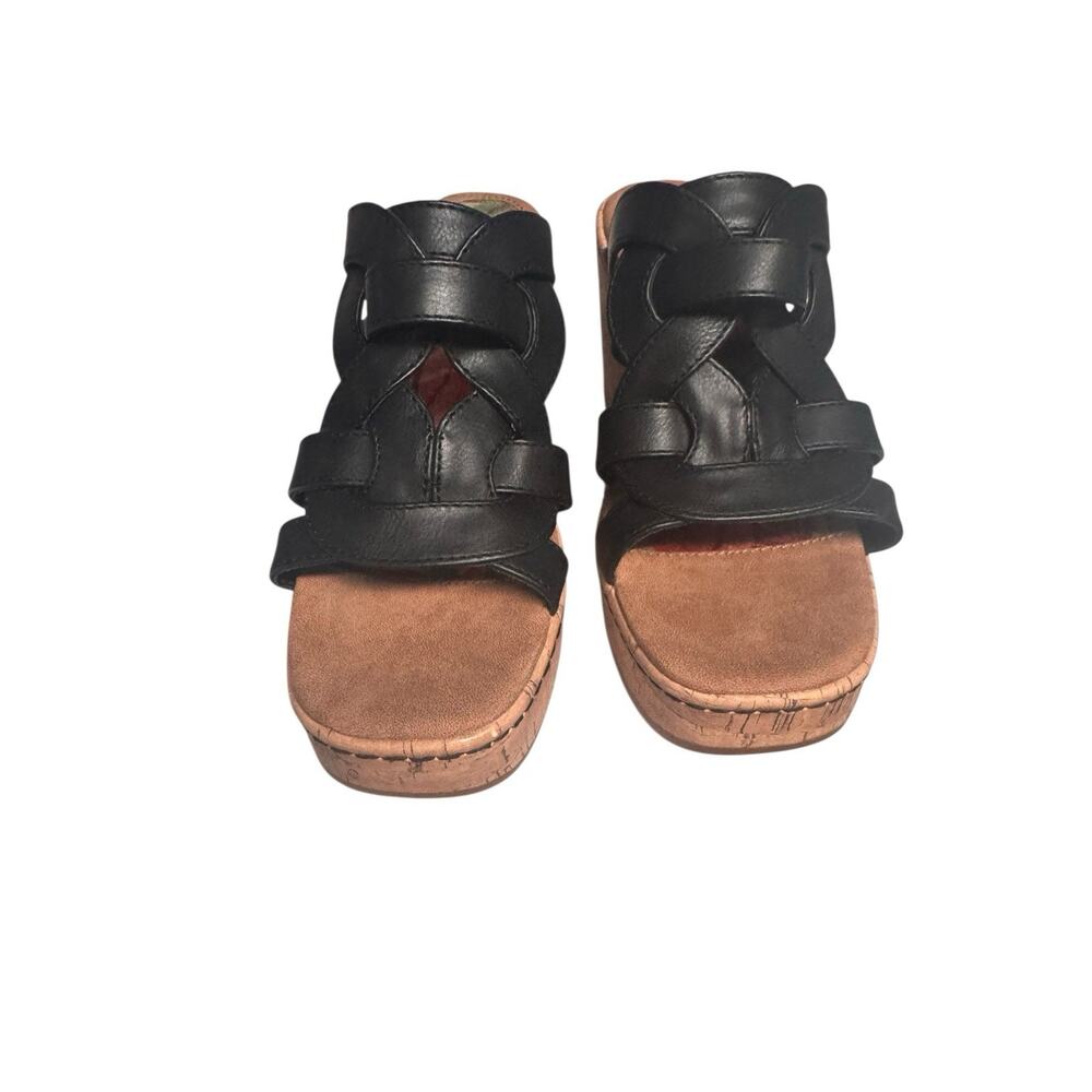 B.O.C. Born Cora Womens Black Wedge Platform Slip On Y2K Boho Sandals Size 8M - Picture 5 of 10